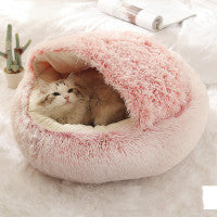 2 In 1 Round Plush Warm Bed