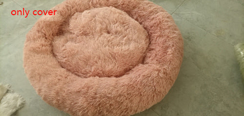 Plush Round Dog Bed Warm Winter Mat