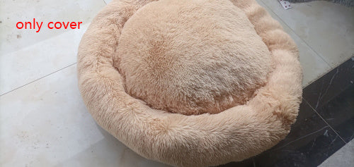 Plush Round Dog Bed Warm Winter Mat